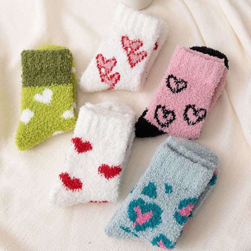 Cozy heart socks