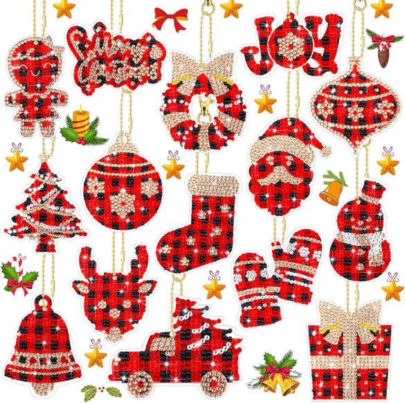 Plaid 15 Piece Paint With Diamond Holiday Ornament Kit