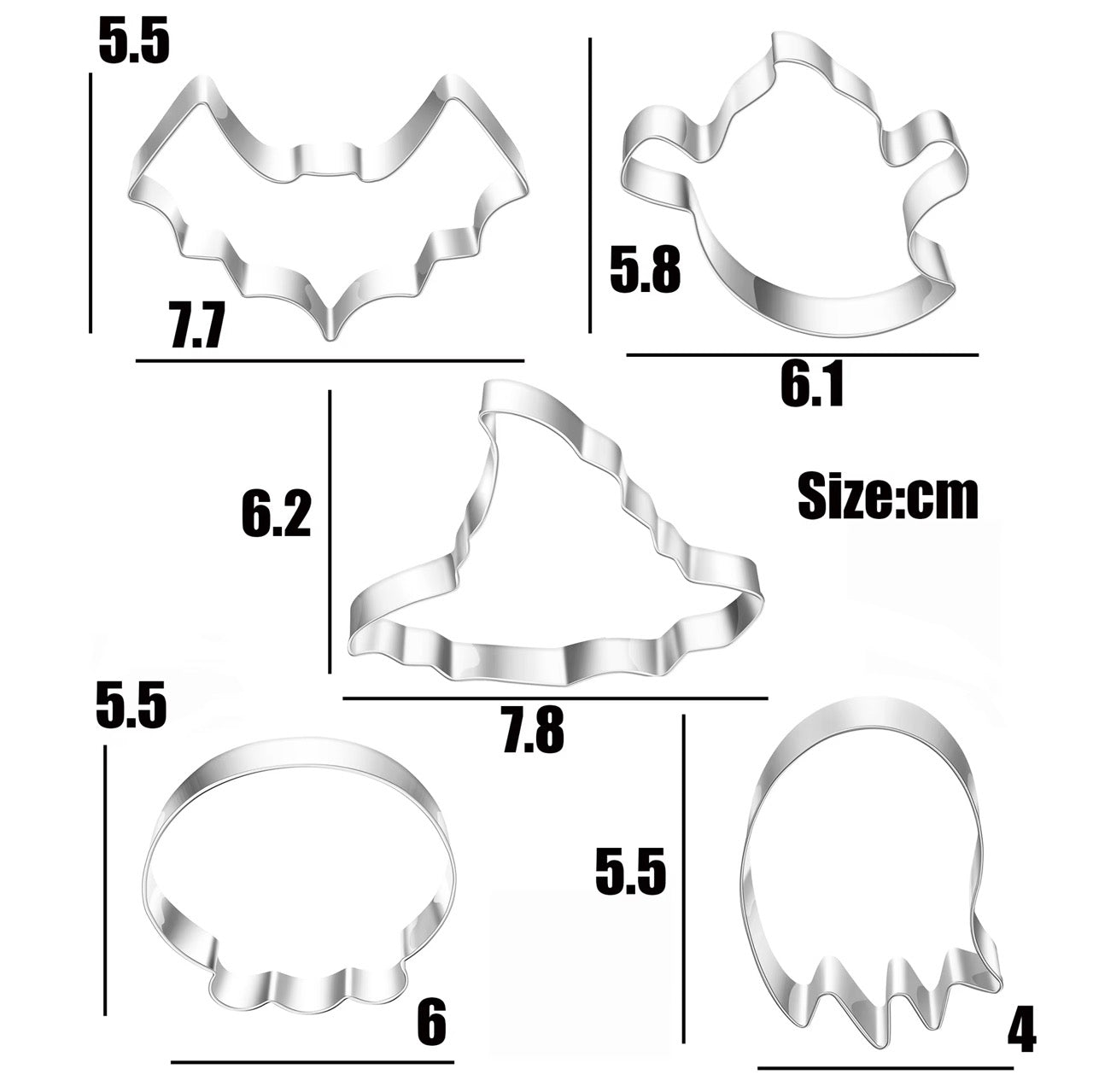 5 Piece Halloween Cookie Cutter Set