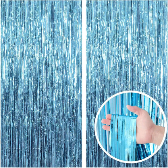 Festive 2 Piece Foil Curtain Set