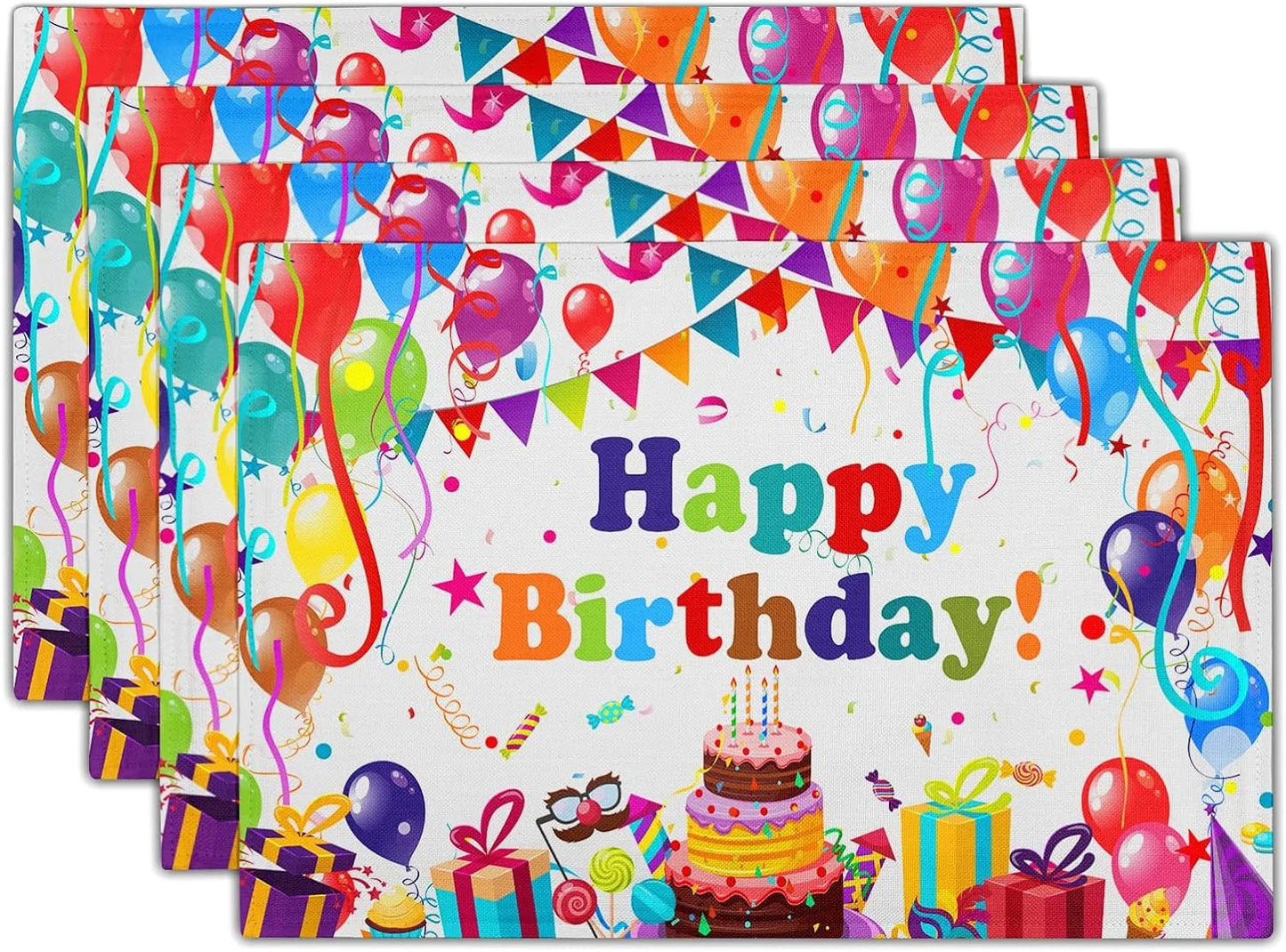 4 Piece Happy Birthday Placemats