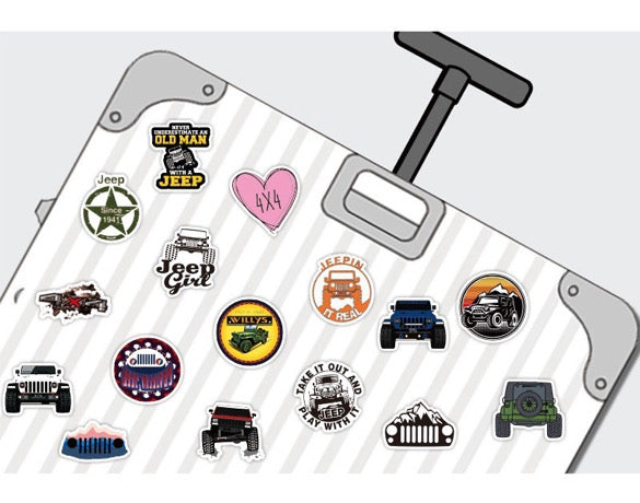 50 Piece Jeep Vinyl Stickers