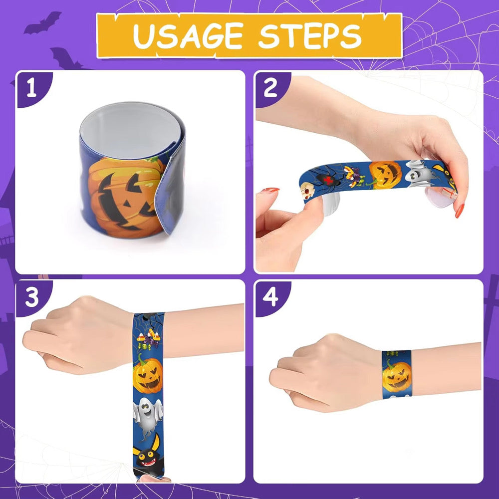 Slap & Scream 24 Piece Halloween Slap Bracelet Set