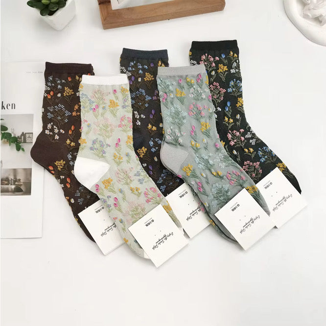 Secret Garden Sheer Socks