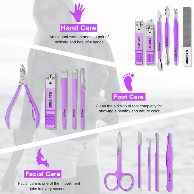 16 PieceFoldable Manicure Set