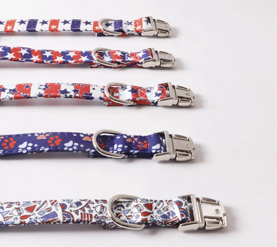 Patriotic Dog Collar Set