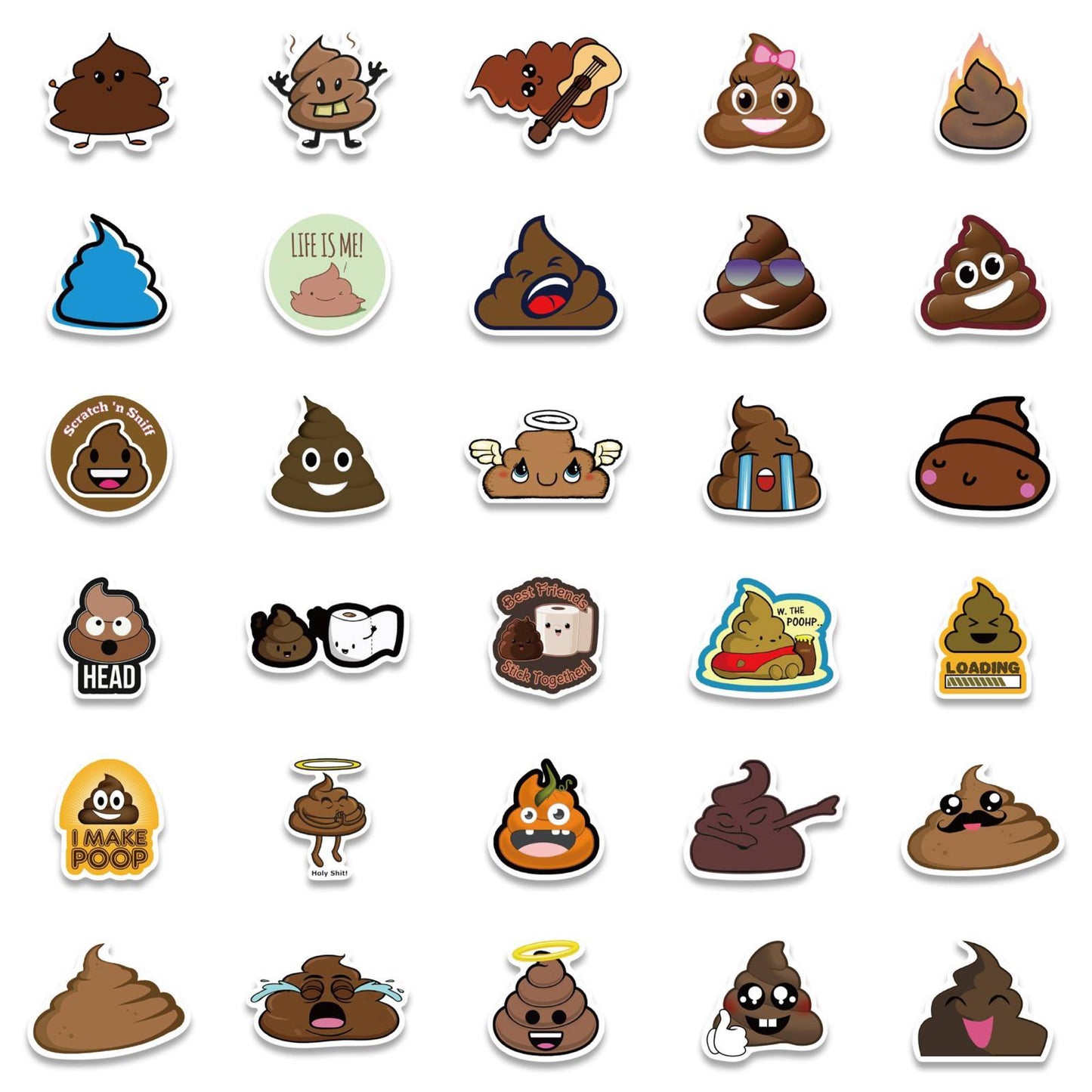 50 Piece Oh POO Vinyl Stickers