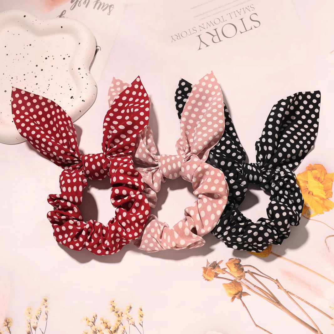 Polka Trio Hair Scrunchie Set