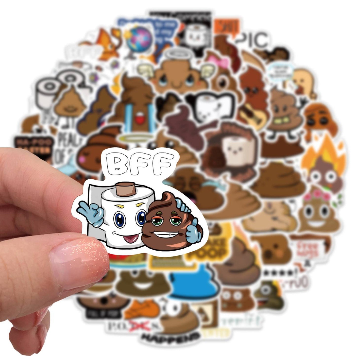 50 Piece Oh POO Vinyl Stickers