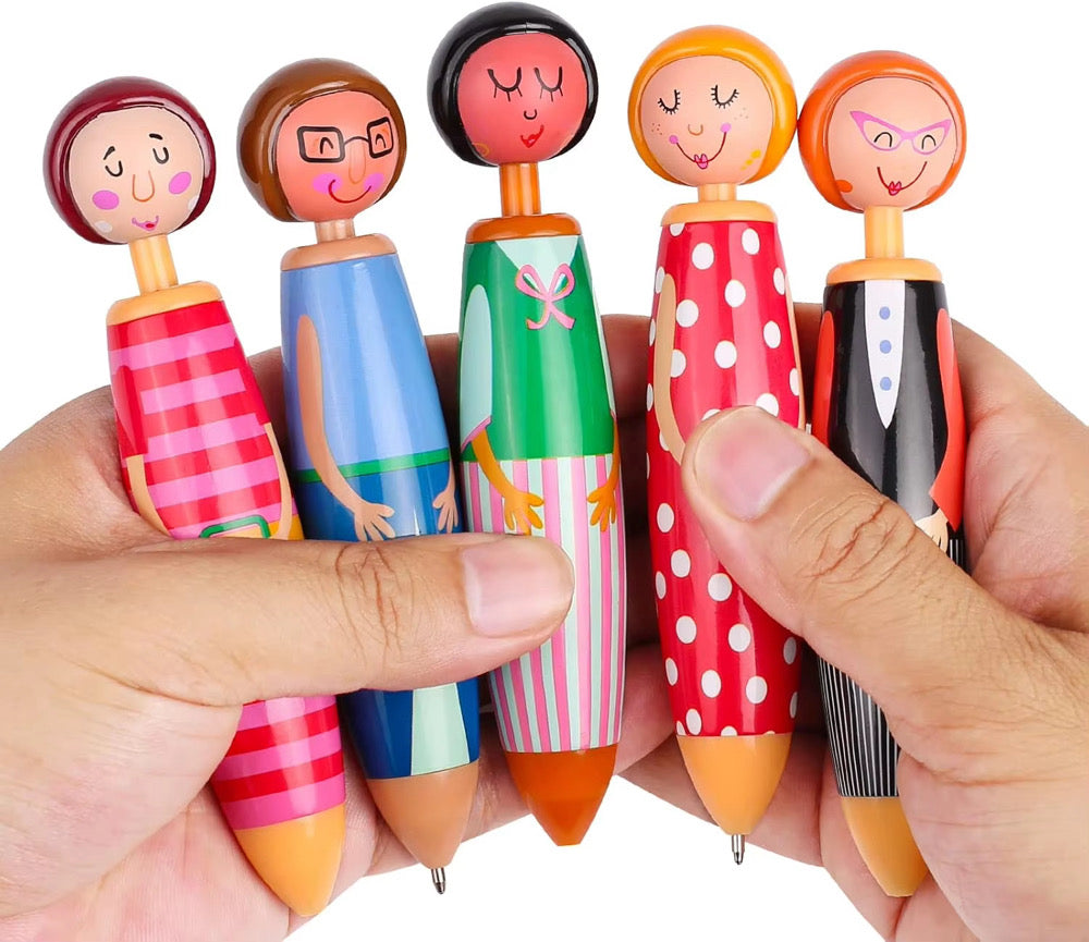 5 Piece Cute Doll Pen Set