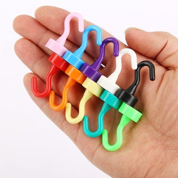 Colorful 10 Pack Magnetic Hooks
