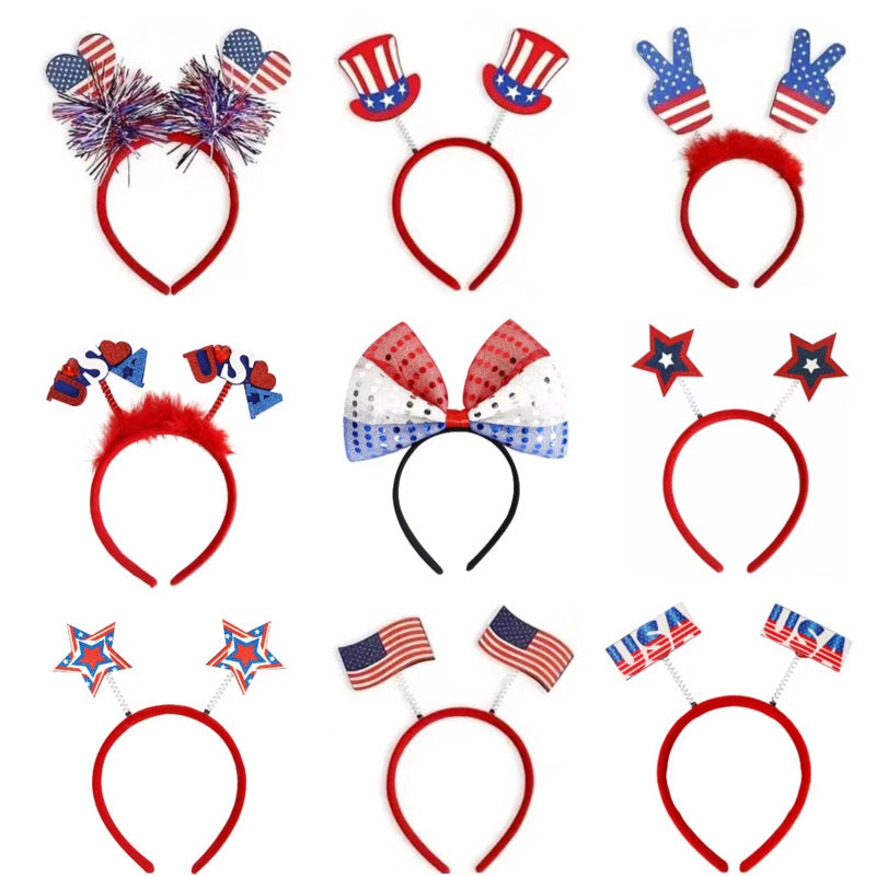 9 Piece Patriotic Headband Set