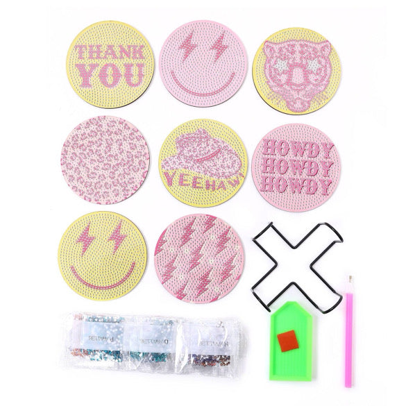 Fun Sparkly DIY Diamond Painting Coaster Kit