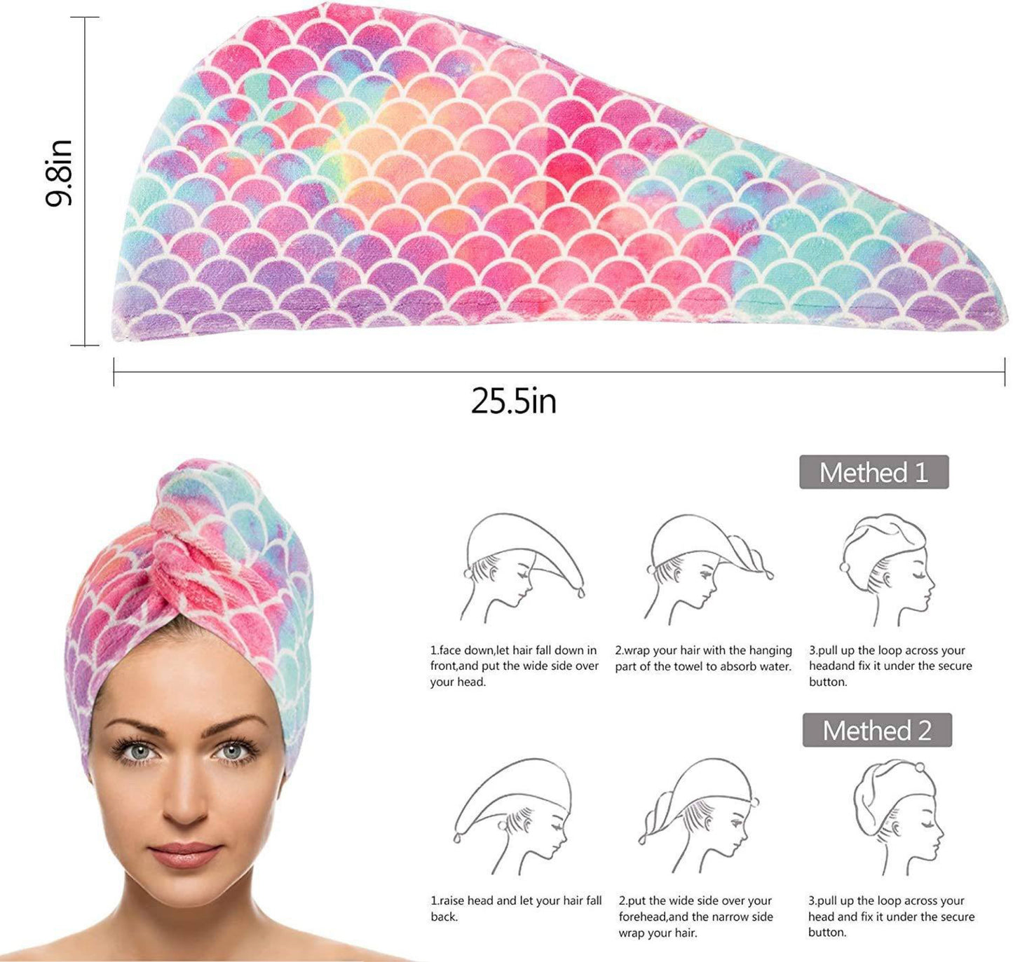 Unicorn Microfiber Hair Towels