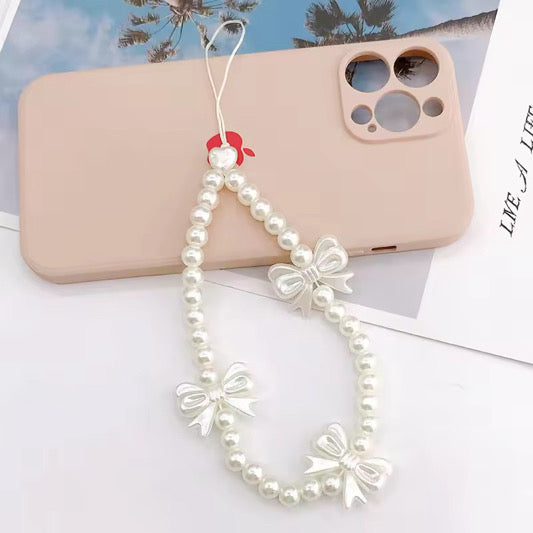 2 Piece Pearly Bow Phone Lanyard