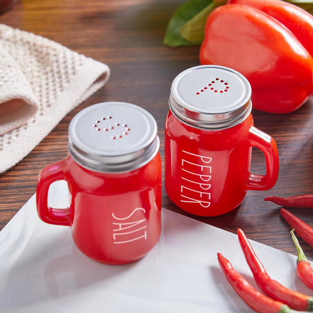 Seasoned In Red Salt & Pepper Shakers