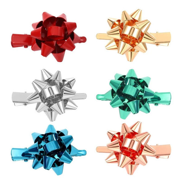 6 Piece Christmas Bow Hair Clips