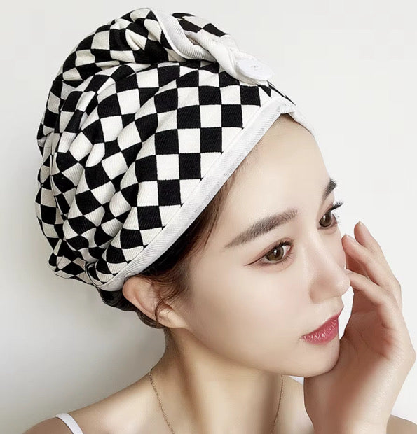 Checkered Chic Hair Wrap