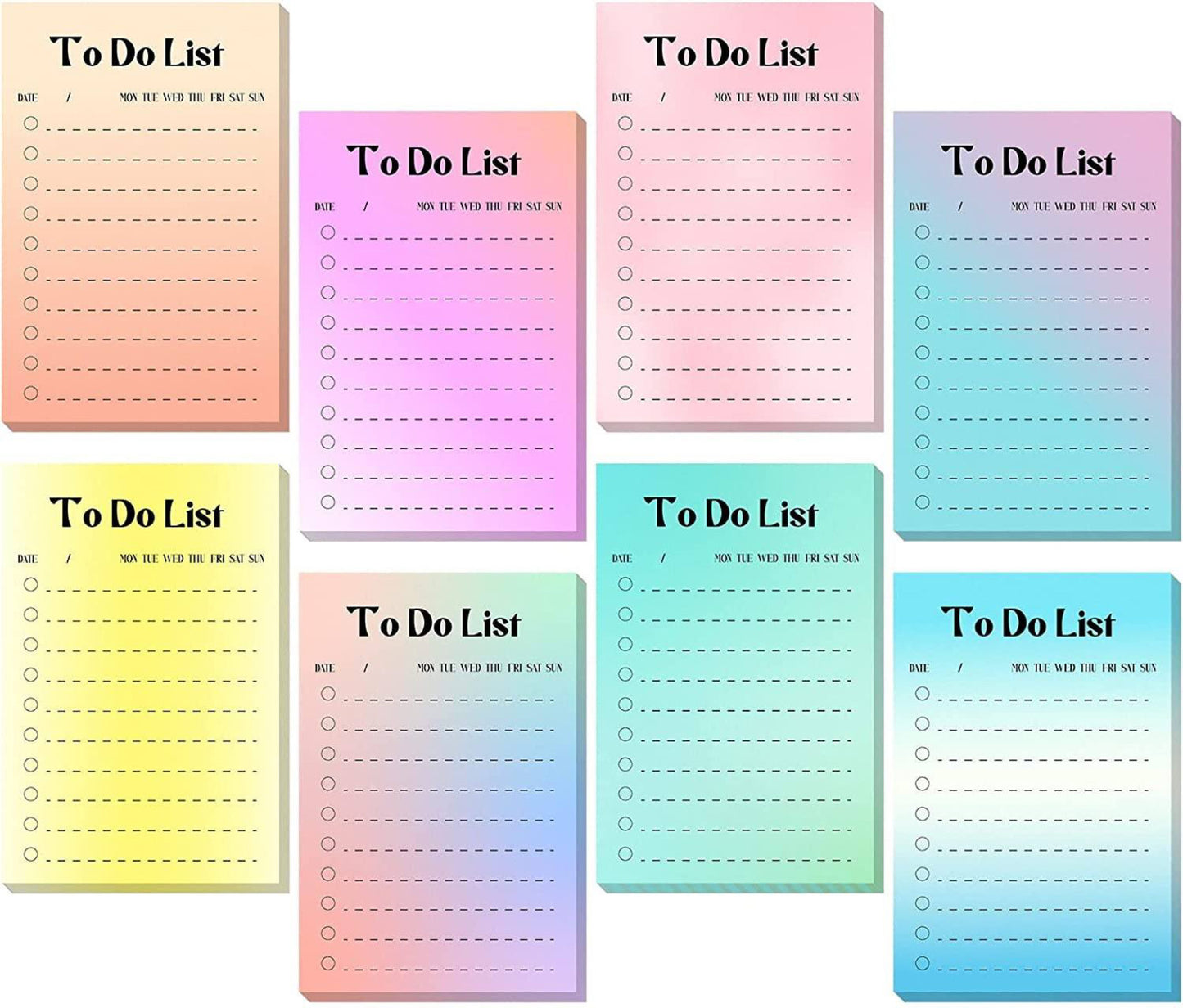 Stay on Task 8 To Do List Notepads