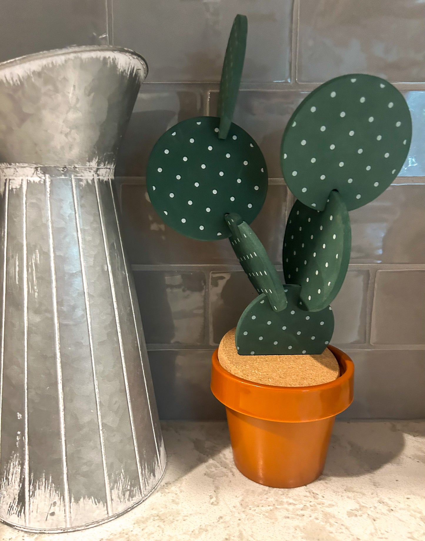 Flower pot cactus coasters