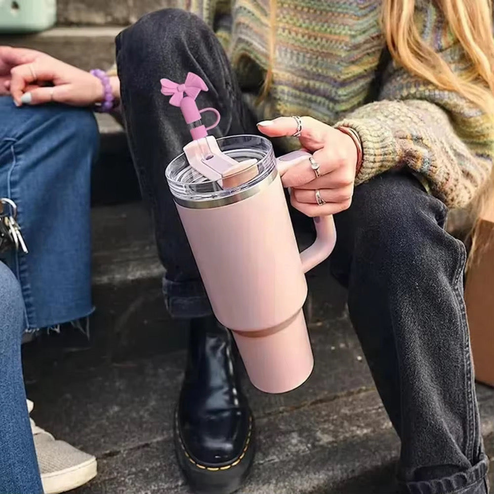 4 Piece Bow Straw Topper Set