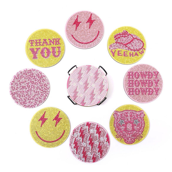 Fun Sparkly DIY Diamond Painting Coaster Kit
