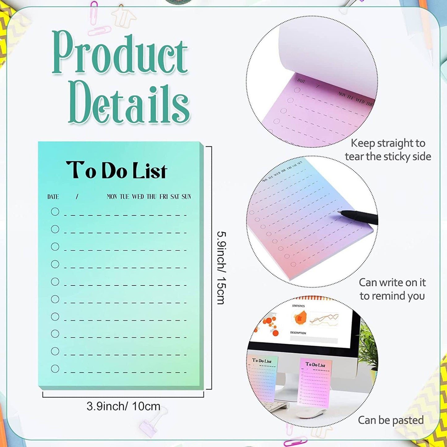 Stay on Task 8 To Do List Notepads