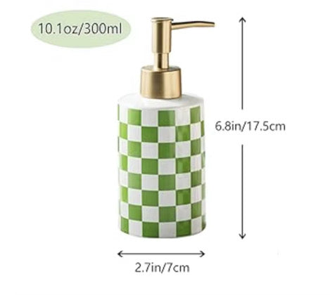 Check Yo’ Suds Checkered Soap Dispenser