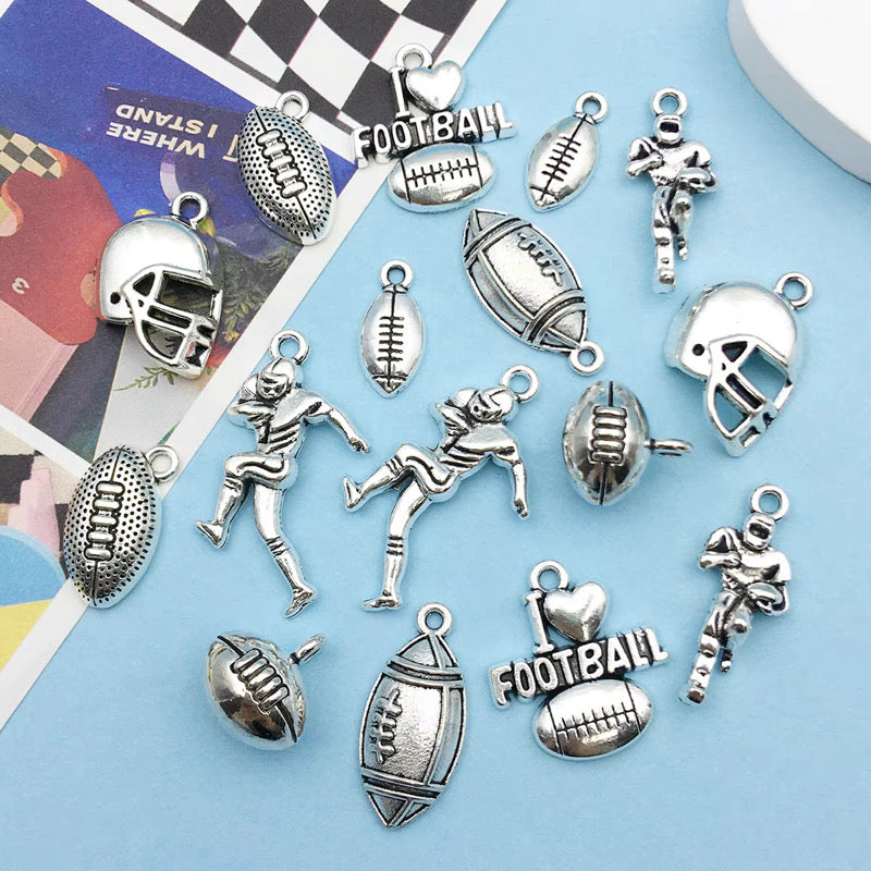16 Piece Football Charm Set