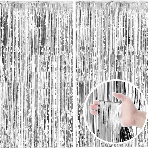 Festive 2 Piece Foil Curtain Set