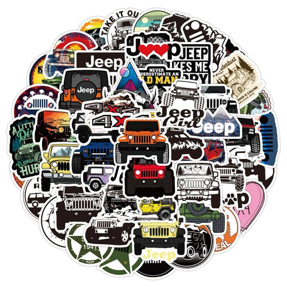 50 Piece Jeep Vinyl Stickers