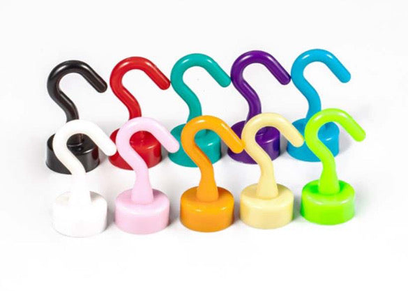 Colorful 10 Pack Magnetic Hooks