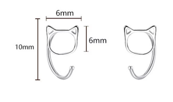 Trendy Cat Hoop Earrings