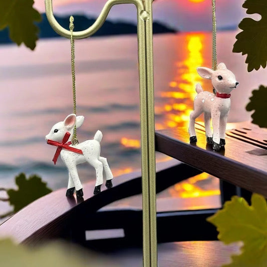 2 Piece Reindeer Ornament Set