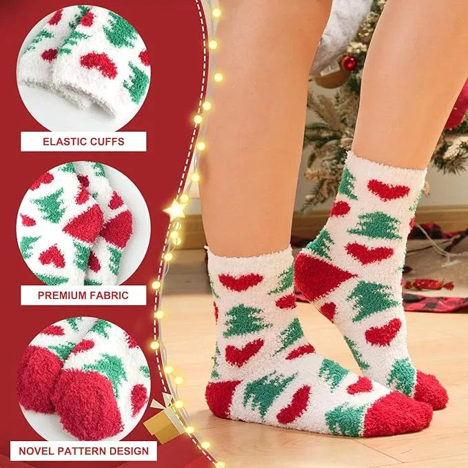 Set of 6 Comfy Christmas Socks