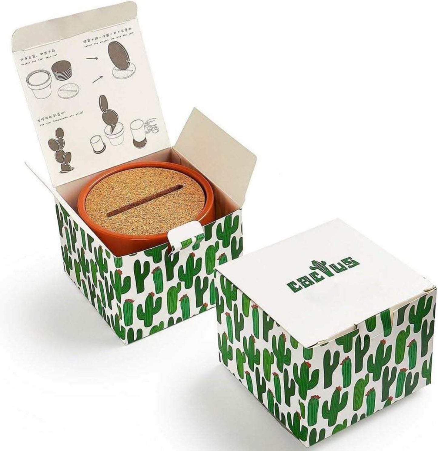 Flower pot cactus coasters