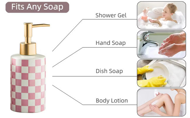 Check Yo’ Suds Checkered Soap Dispenser
