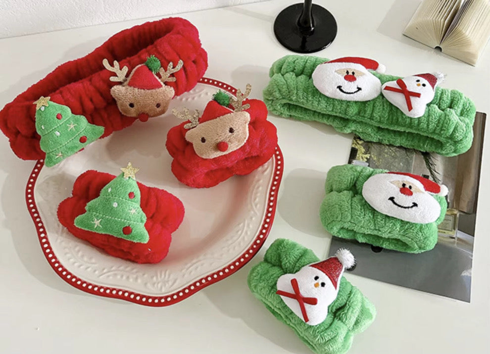 3 Piece Christmas Headband And Wristband Set