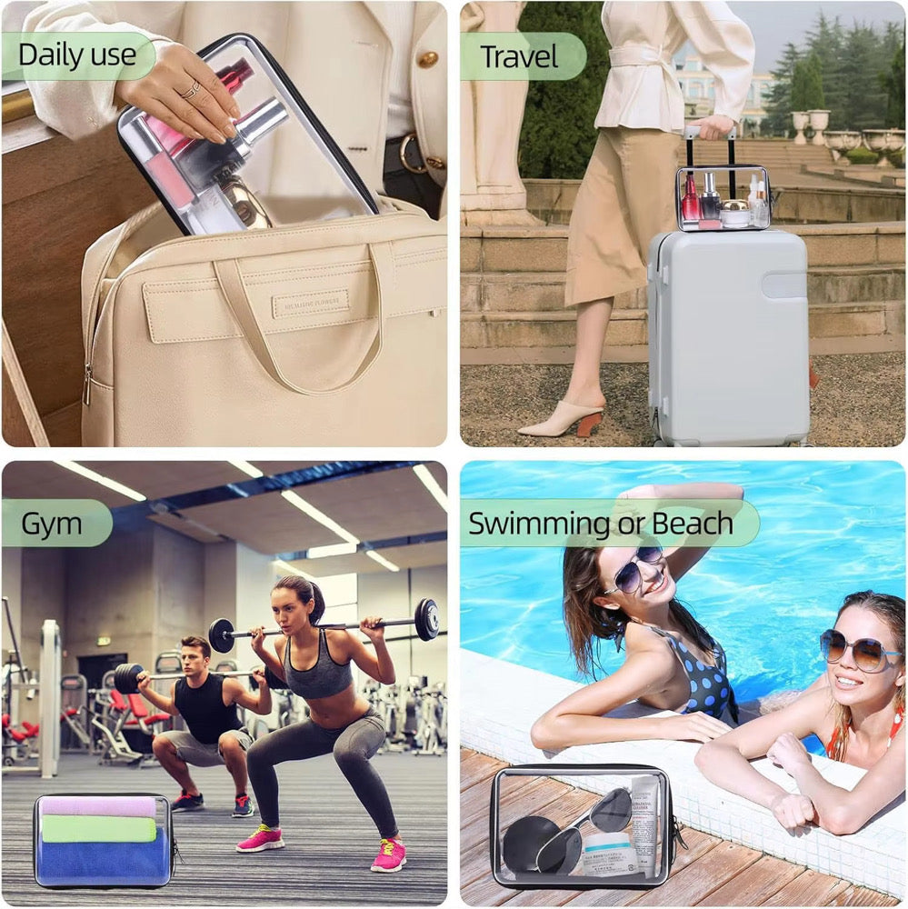 VIRAL 3 Piece Clear Zippered Case Set
