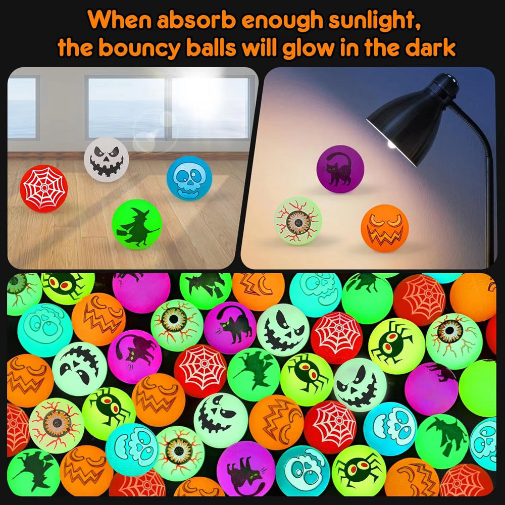 Glow In The Dark 50 Piece Halloween Bounce Balls