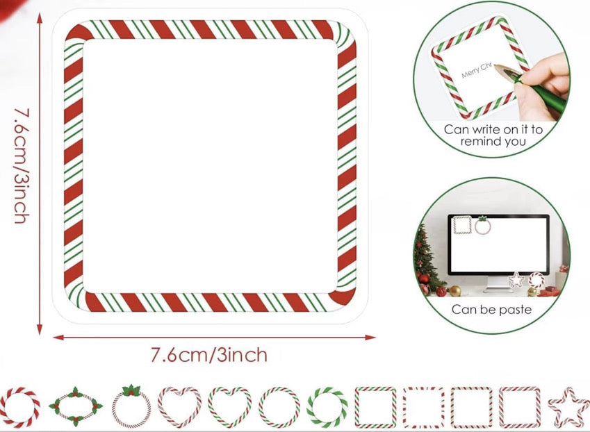 12 Piece Christmas Themed Sticky Notepad Set