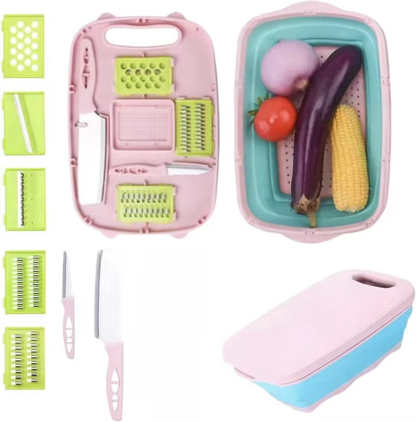 9 in 1 Collapsible Camping Cutting Board Set