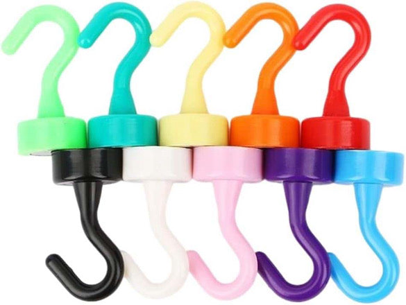 Colorful 10 Pack Magnetic Hooks
