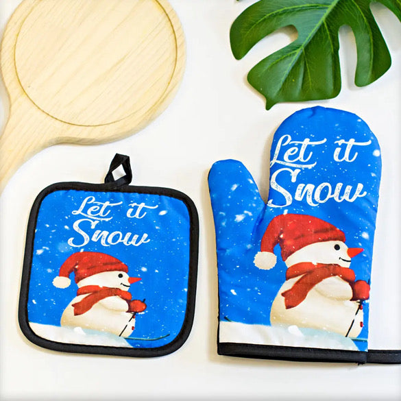 Holiday Oven Mitt and Pot holder set