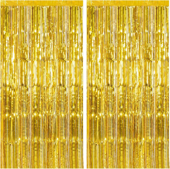 Festive 2 Piece Foil Curtain Set