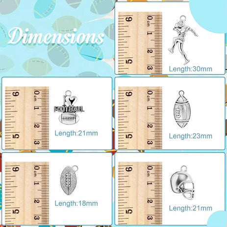 16 Piece Football Charm Set