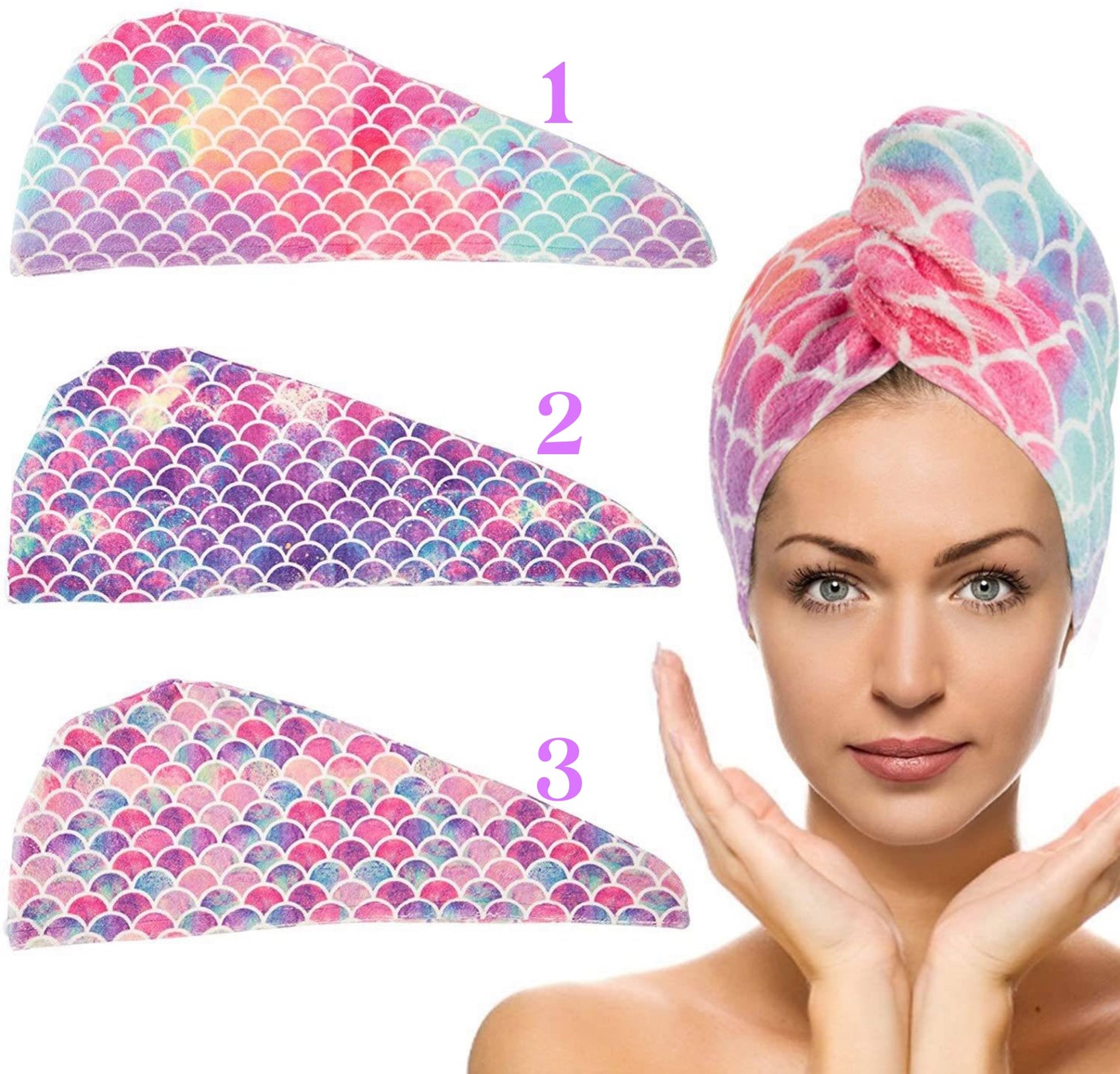 Unicorn Microfiber Hair Towels
