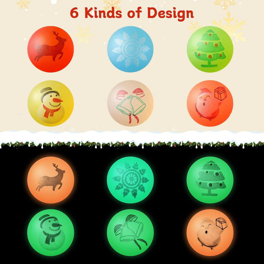 Glow In The Dark 50 Piece Christmas Bounce Balls