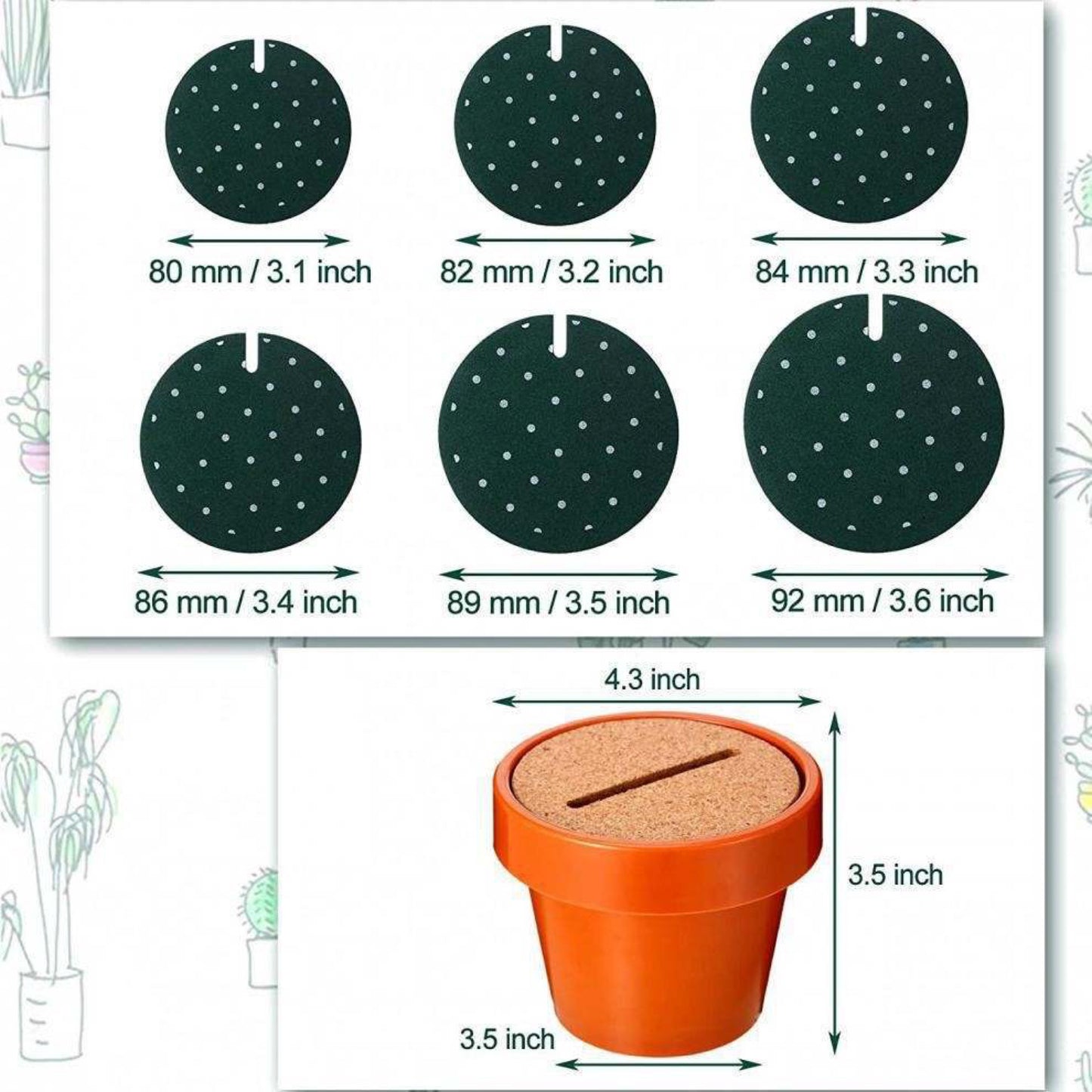 Flower pot cactus coasters