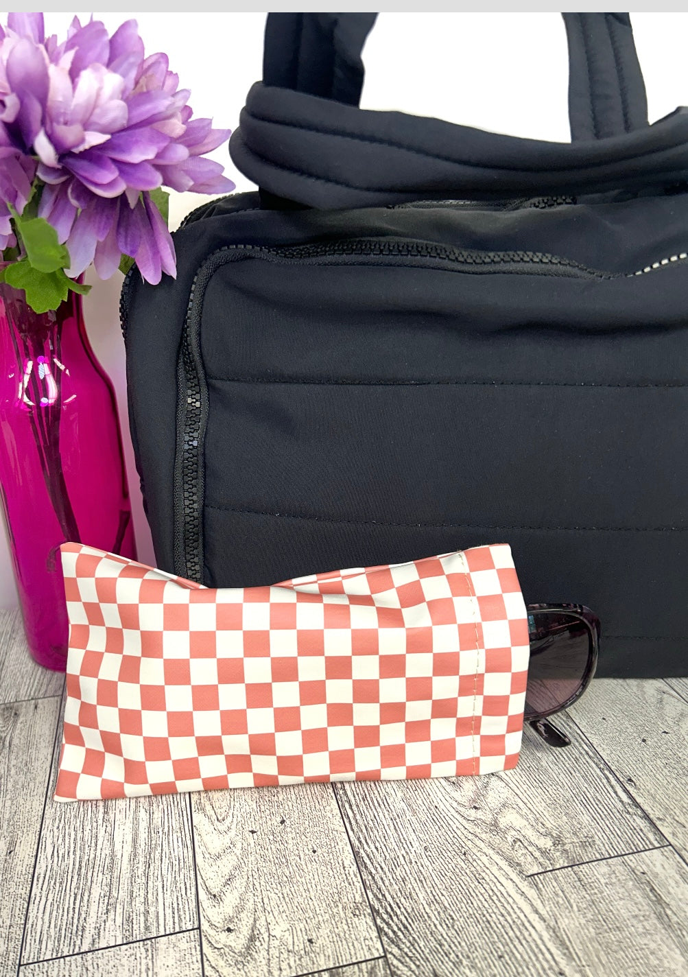 Checkered Sunglass Case